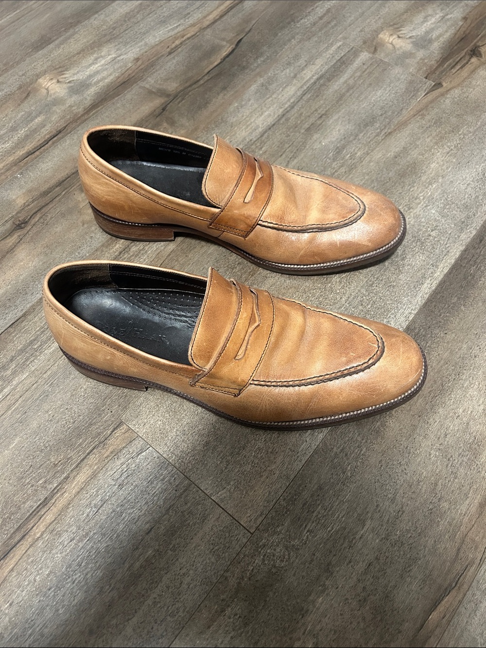 Cole Haan Men's Tan Leather Penny Loafers